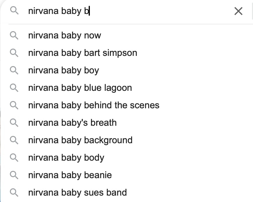ニルヴァーナの赤ちゃんに関する検索候補2
